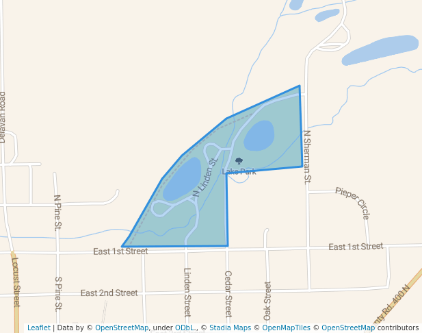 walking in Lake Park map in Delavan