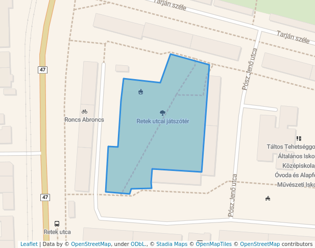 walking in Retek utcai játszótér map in Szeged