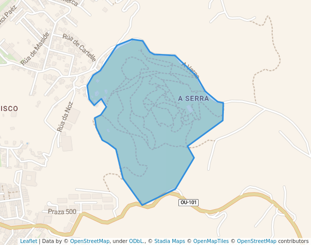 walking in Xardín Botánico de Montealegre map in Ourense