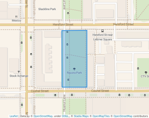 walking in Rauora Park map in Christchurch