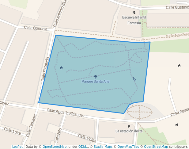 walking in Parque Santa Ana map in Chiclana de la Frontera