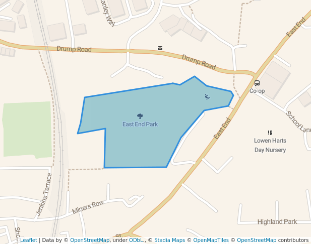 walking in East End Park map in Redruth