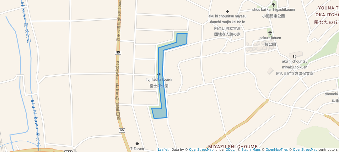 walking in 富士塚公園 map in Agui