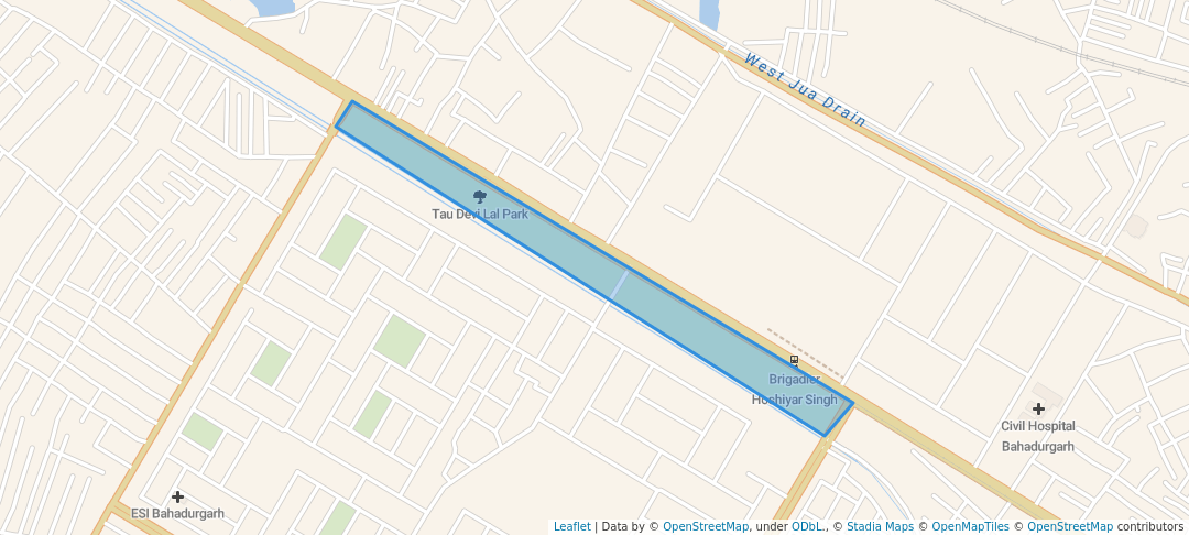 walking in Tau Devi Lal Park map in Bahadurgarh