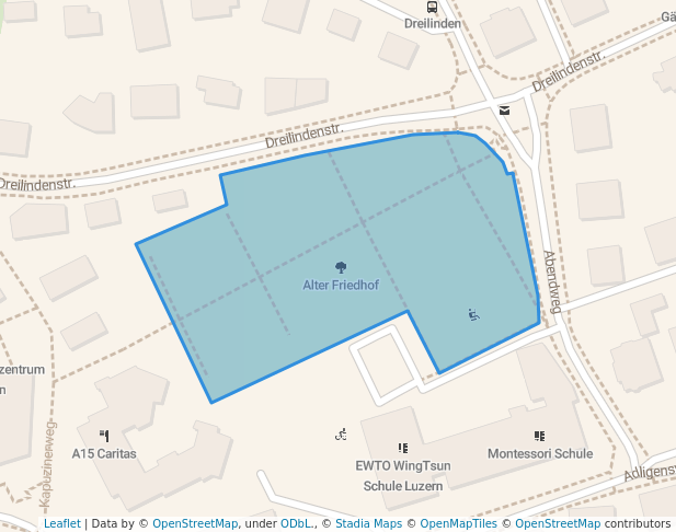 walking in Alter Friedhof map in Luzern