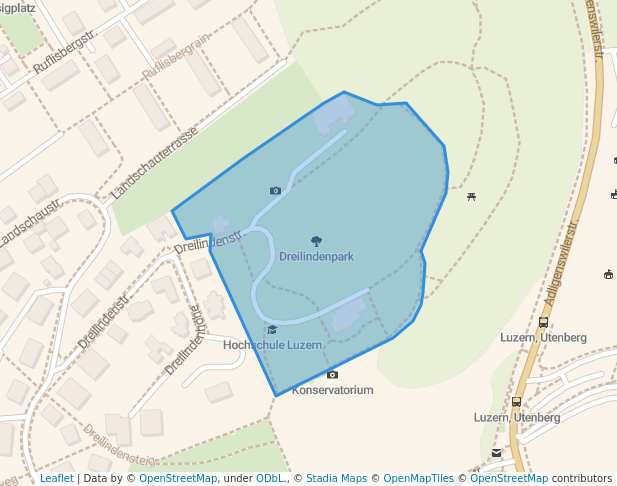 walking in Dreilindenpark map in Luzern