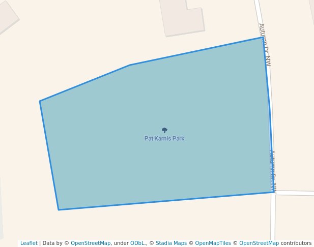 walking in Pat Karnis Park map in Alexandria