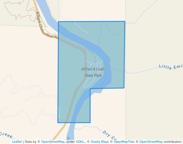 walking in Alfred A Loeb State Park map in Brookings