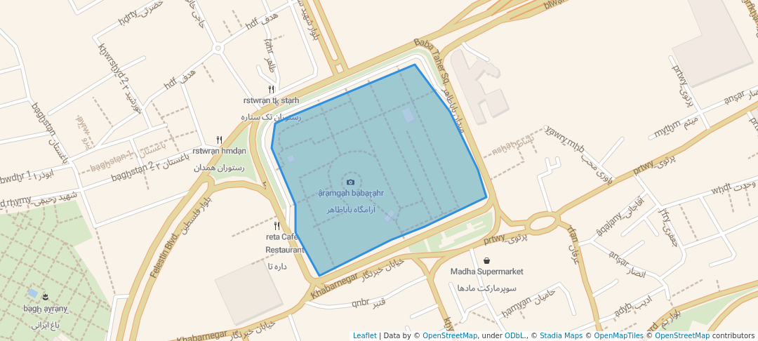 walking in میدان باباطاهر map in Hamedan