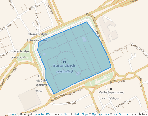 walking in میدان باباطاهر map in Hamedan