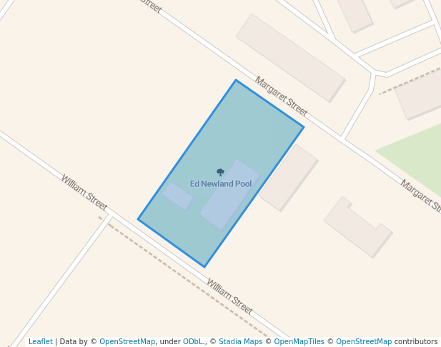 walking in Ed Newland Pool map in Cambridge