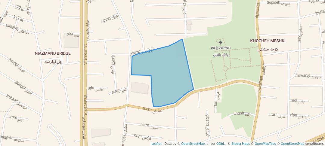 walking in باغ گیاهان دارویی بو علی سینا map in Hamedan