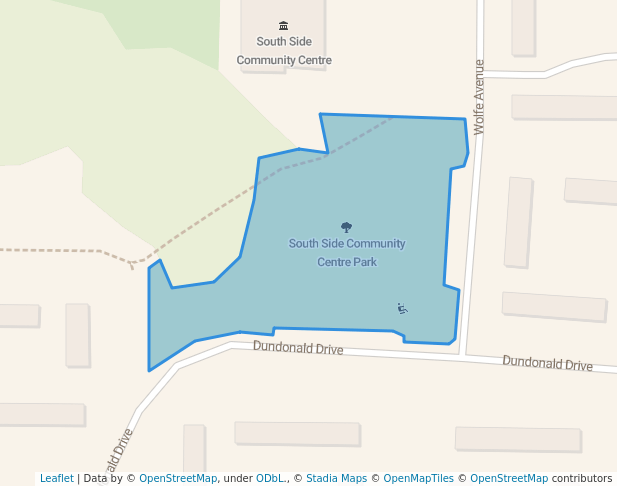 walking in South Side Community Centre Park map in Petawawa