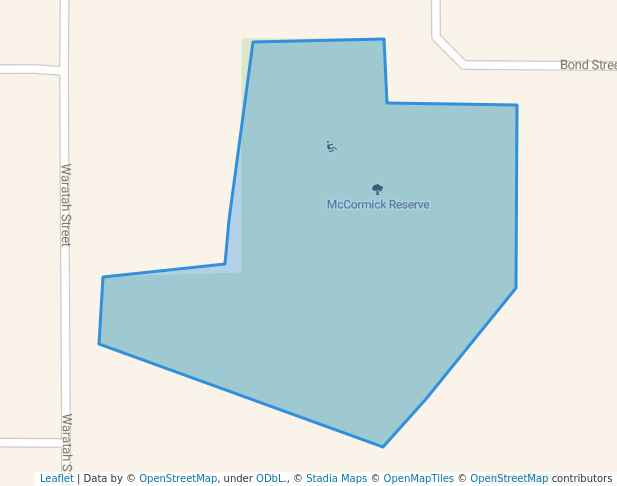 walking in McCormick Reserve map in Kyabram