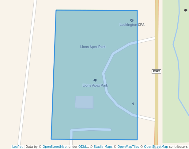 walking in Lions Park map in Lockington
