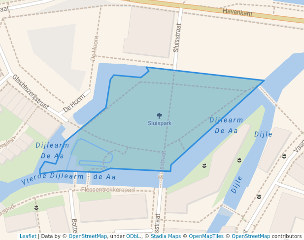 walking in Sluispark map in Leuven