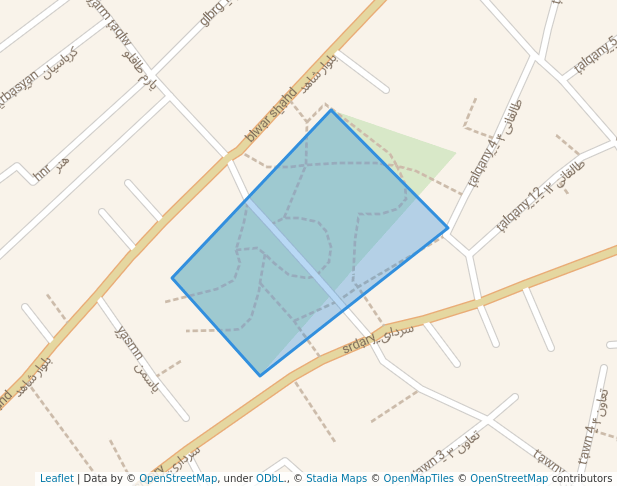 walking in پارک شاهد map in Hamedan