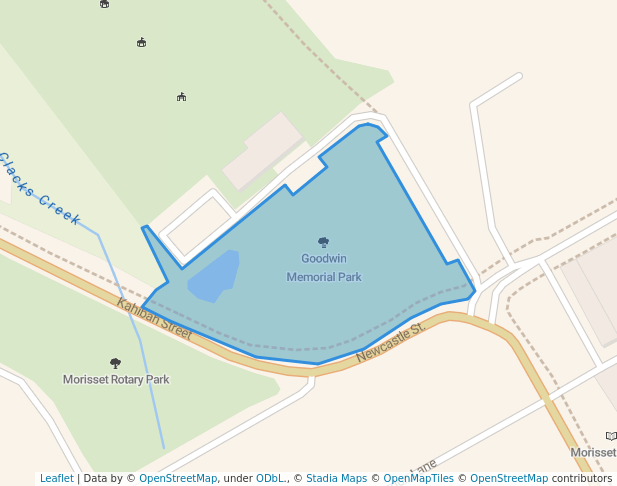 walking in Goodwin Memorial Park map in Morisset