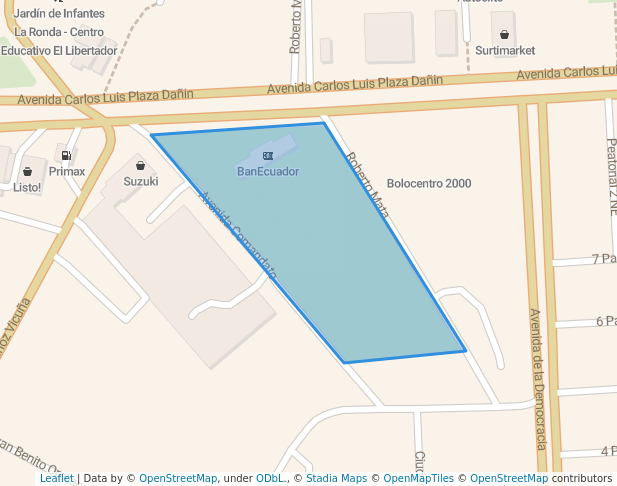 walking in Parque Infantil Atarazana map in Guayaquil