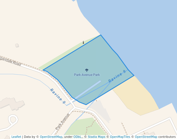 walking in Park Avenue Park map in Highland Park