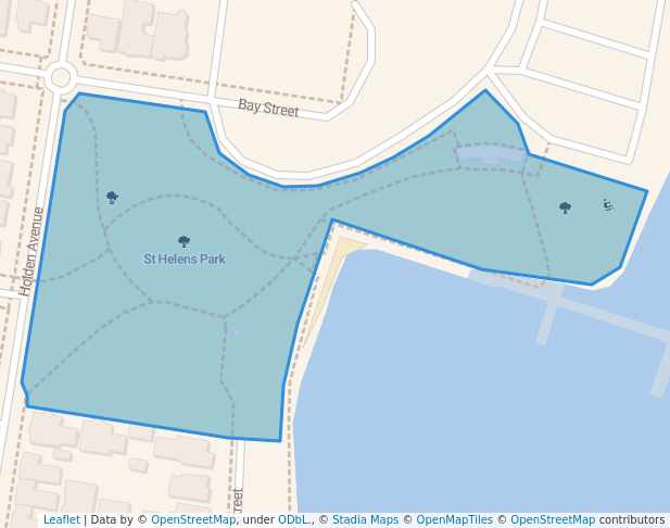 walking in St Helens Park map in Rippleside