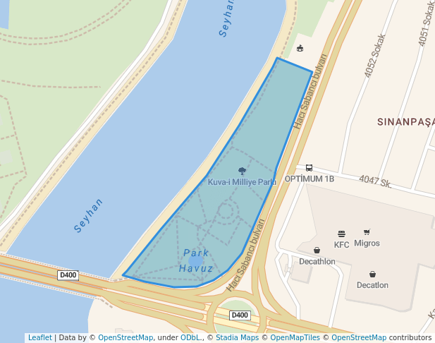 walking in Kuva-i Milliye Parkı map in Adana