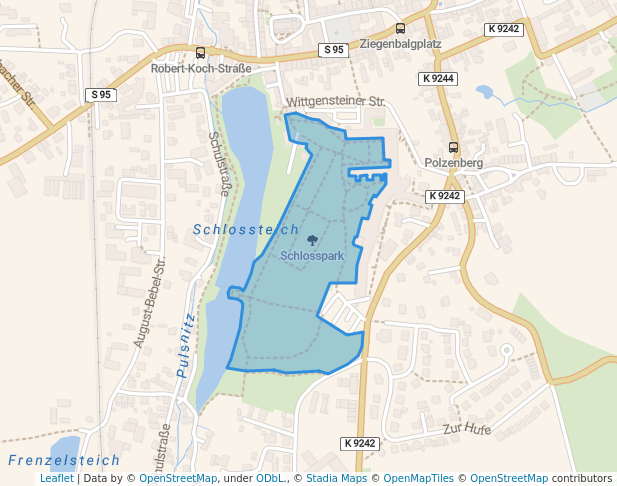 walking in Schlosspark map in Pulsnitz