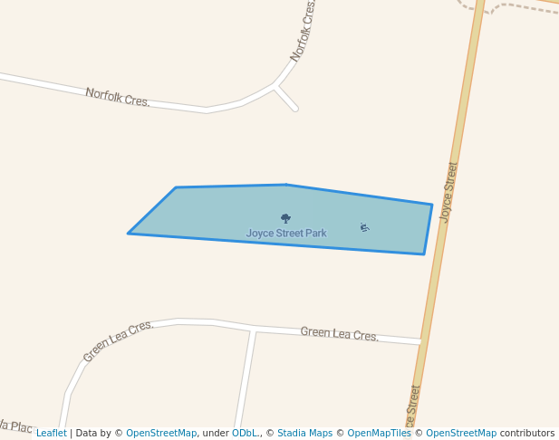 walking in Joyce Street Park map in Coffs Harbour