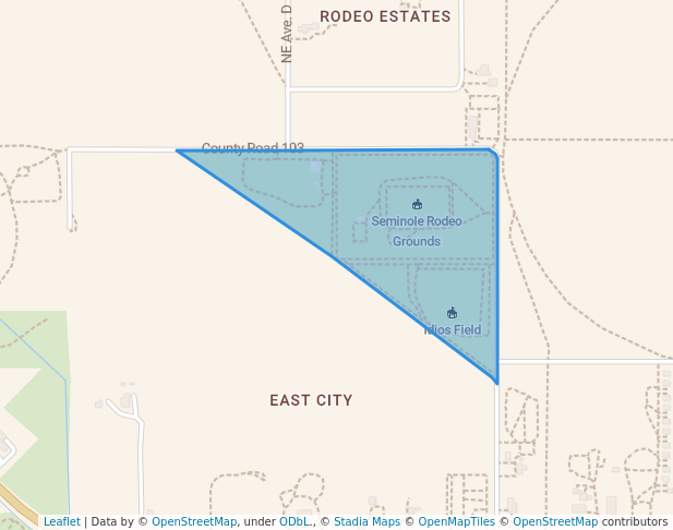 walking in Rodeo Grounds map in Seminole