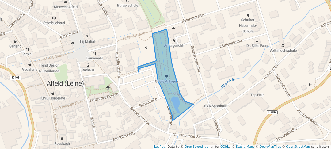 walking in Obere Anlagen map in Alfeld (Leine)