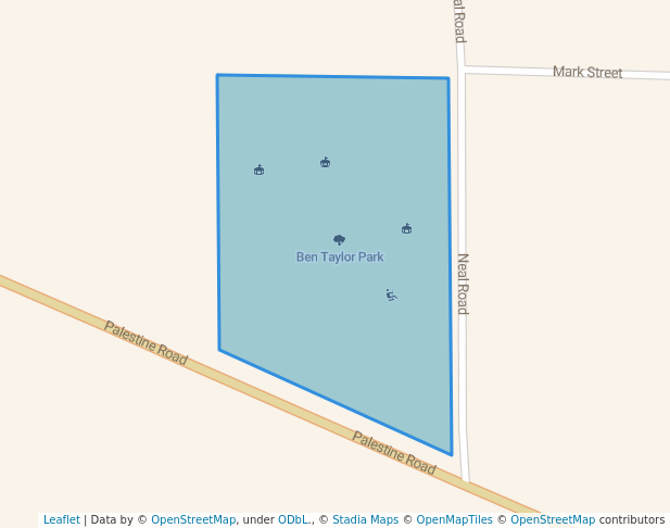 walking in Ben Taylor Park map in Picayune