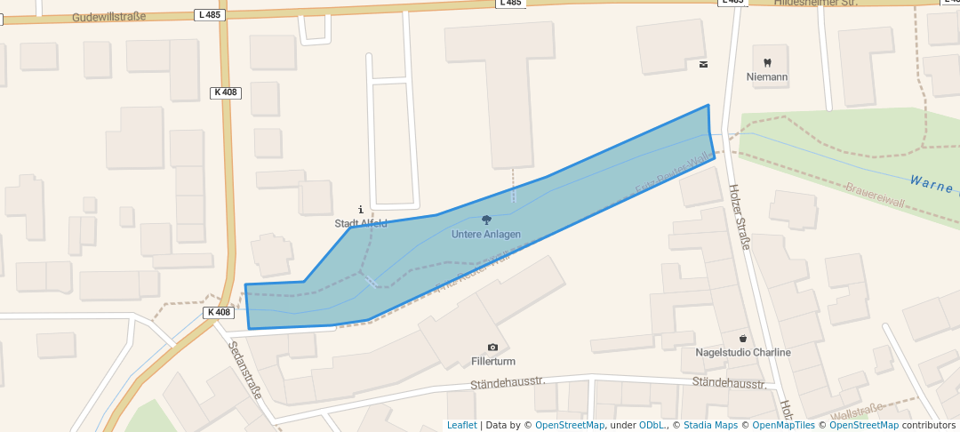 walking in Untere Anlagen map in Alfeld (Leine)