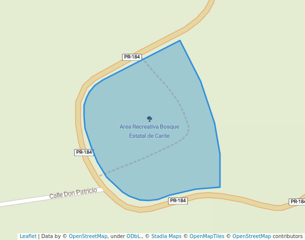 walking in Area Recreativa Bosque Estatal de Carite map in Cayey