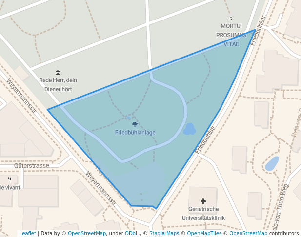 walking in Friedbühlanlage map in Bern