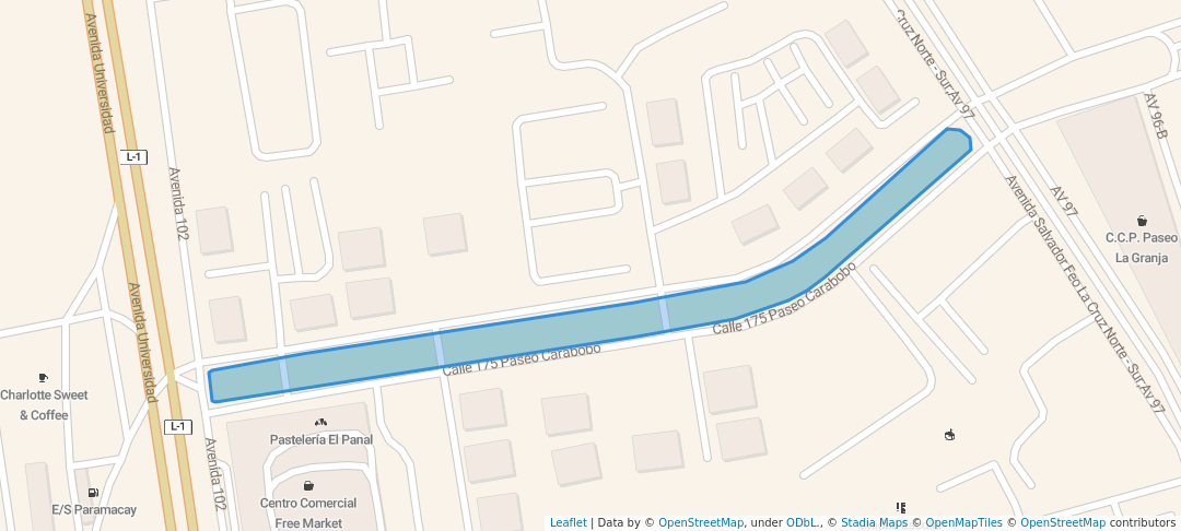 walking in Paseo Carabobo map in Naguanagua