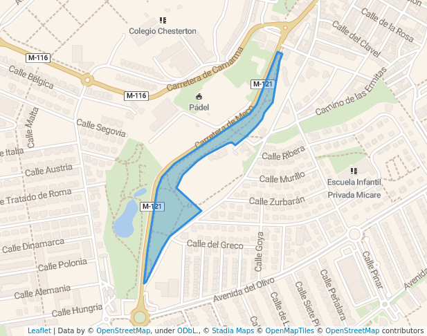 walking in Parque Municipal La Dehesa map in Meco