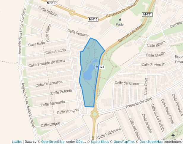 walking in Parque Municipal La Dehesa map in Meco