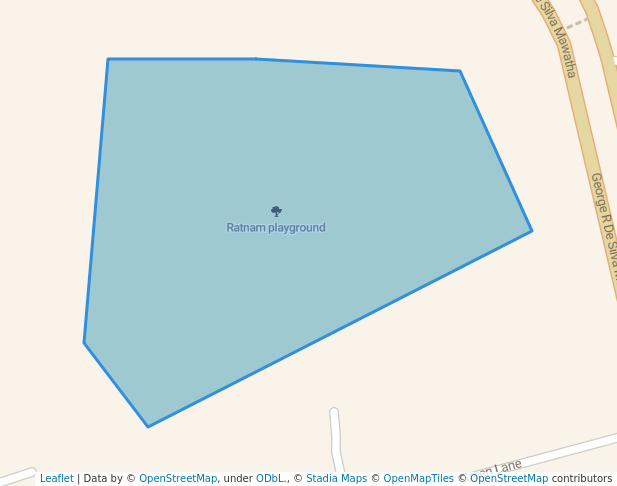 walking in Ratnam playground map in Colombo