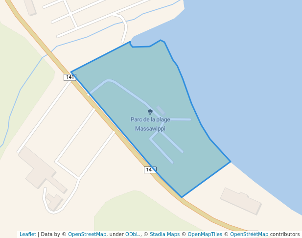 walking in Parc de la plage Massawippi map in Ayer's Cliff