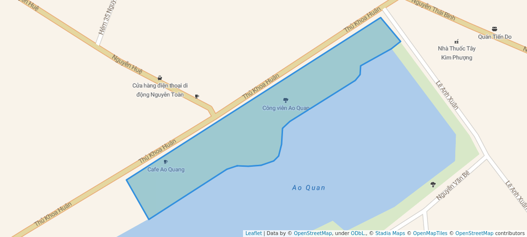 walking in Công viên Ao Quan map in Thành phố Tân An