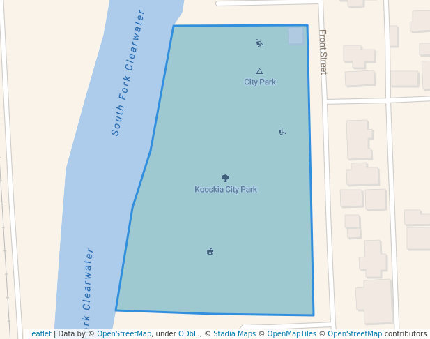 walking in Kooskia City Park map in Kooskia