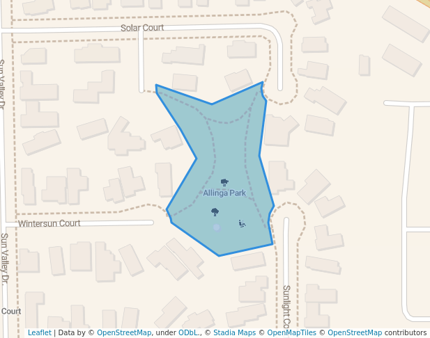 walking in Allinga Park map in Shepparton