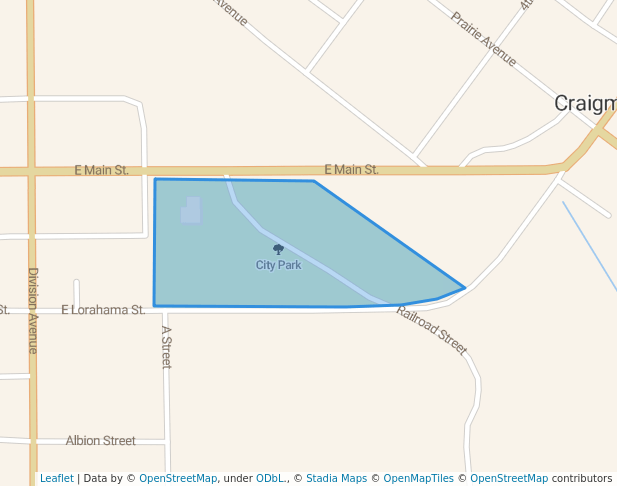 walking in City Park map in Craigmont