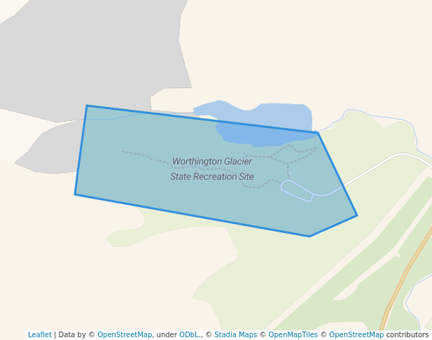 walking in Worthington Glacier State Recreation Site map in Valdez