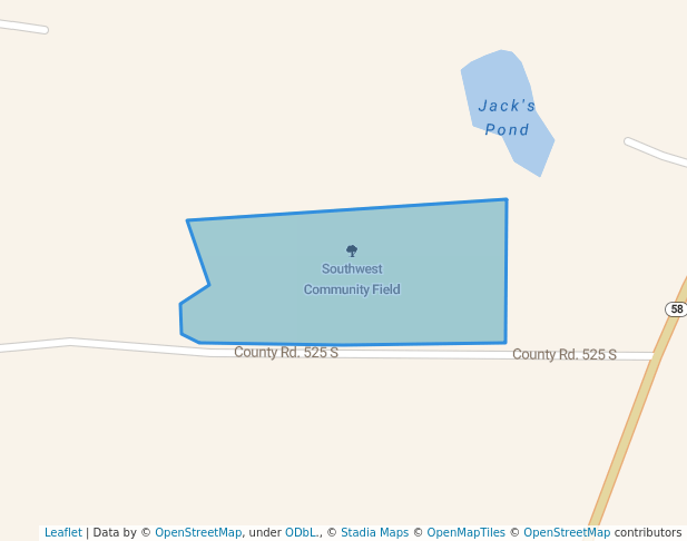 walking in Southwest Community Field map in Columbus