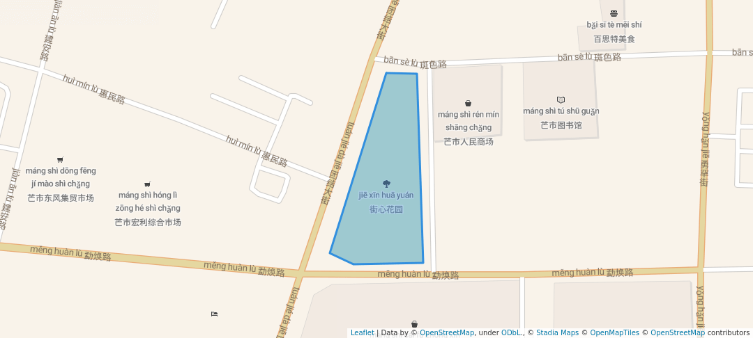 walking in 街心花园 map in De Hong Dai Zu Jing Po Zu Zi Zhi Zhou