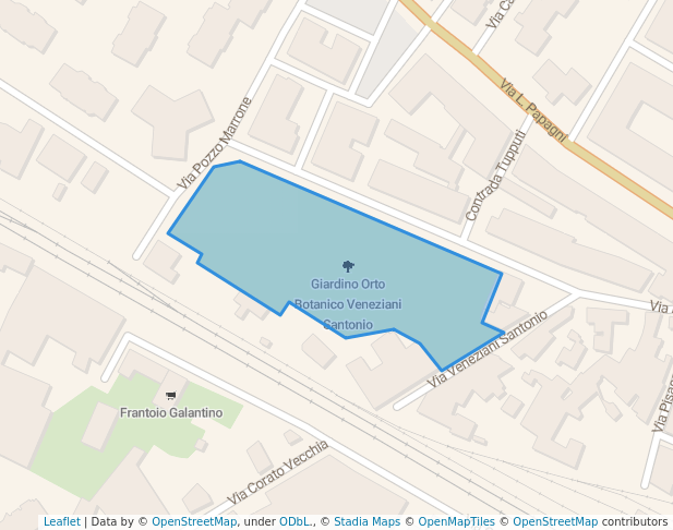 walking in Giardino Orto Botanico Veneziani Santonio map in Bisceglie