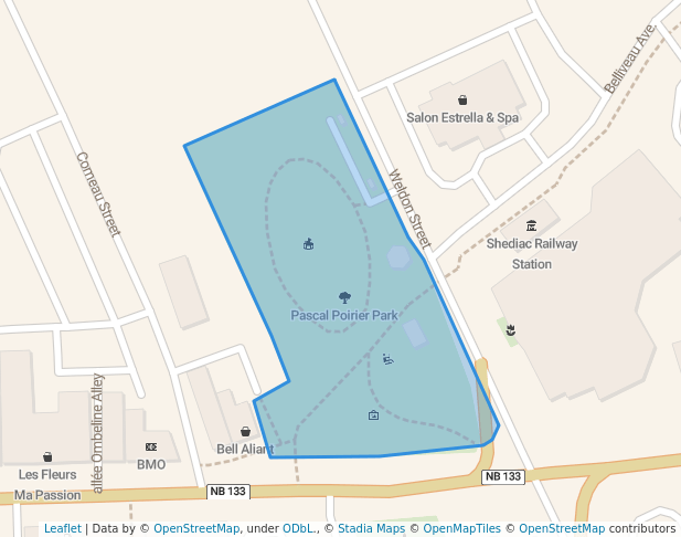 walking in Pascal Poirier Park map in Shediac