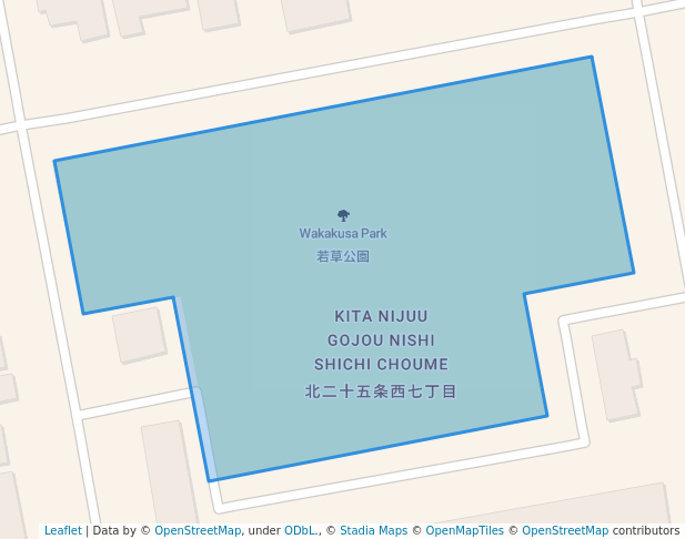 walking in Wakakusa Park map in Sapporo