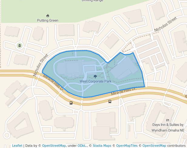 walking in West Corporate Park map in Omaha